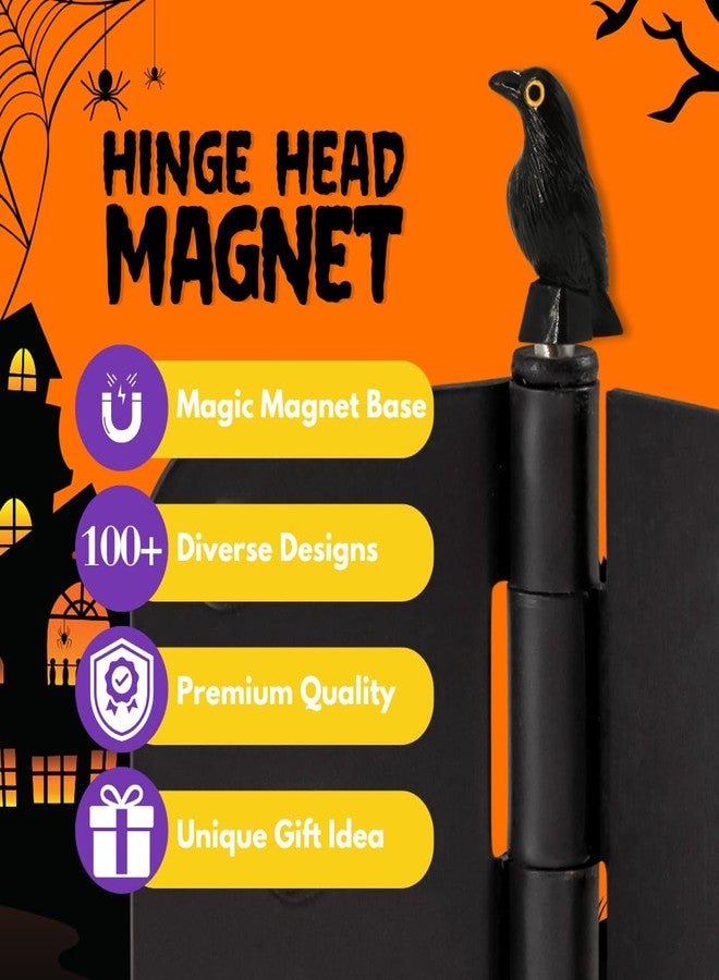 Wallertree Spooky Black Door Hinge Toppers Set of 6 - Decorative Hinge Head Magnet for Halloween - Haunted Magnetic Miniature Charms for Home Decoration - Image 3